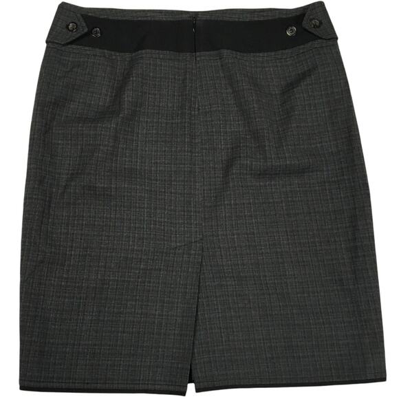 Elie Tahari Pencil Skirt Virgin Wool Blend Mini Gray Career Wear Women's 6 Work - Picture 2 of 9